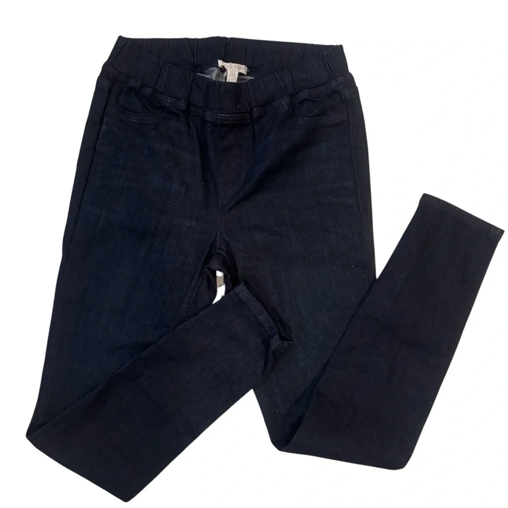 Eileen Fisher Navy Stretch Denim Organic Cotton Petite Size 2P - Picture 6 of 11